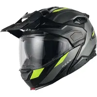 NEXX X.Lifecountry Terra Carbon Mat Gris Neon Jaune Casque Modulable Taille S