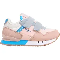 Pepe Jeans pour fille. PGS40018 London Band Sneakers rose, beige (25), Plat, Velcro, Casuel, mode enfantine