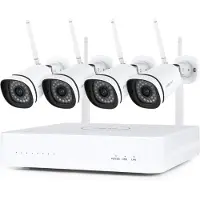 Foscam FN8108W-B4-1T, Sécurité WiFi 2K/3MP 8 canaux (FN8108W-B4-1T) (2560 x 1440 Pixels), Caméra réseau, Blanc