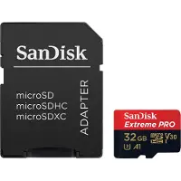 SanDisk microSDHC Extreme Pro 32 Go 100 MB/s A1 U3 + adaptateur SD