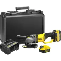 Stanley V20 Meuleuse d'angle 125mm - Lithium 18V - 2 Batteries 4Ah FATMAX - SFMCG400M2K-QW