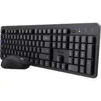 Trust Ody II, sans fil, RF, touches à membrane, clavier QWERTY, noir, souris incluse