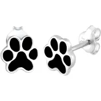 Elli Boucles d'oreilles 'Pfote' noir / argent