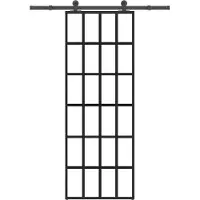 vidaXL Porte coulissante avec ferrure 76x205 cm Verre ESG & aluminium