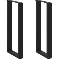 vidaXL Pieds de table console en forme de U 2 pcs. noir 38x(72-73) cm acier