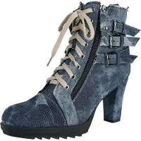 Rock Rebel by EMP Talons hauts de - Ivy - EU36 - EU42 - pour Femme - bleu - Taille EU 38