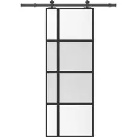 vidaXL Porte coulissante avec ferrure 76x205 cm verre trempé & aluminium