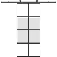 vidaXL Porte coulissante avec ferrure 90x205 cm verre trempé et aluminium