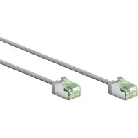 Goobay 74349 Câble patch ultra-flexible CAT 8.1, slim, U/FTP, gris, 5 m - connecteurs extra-courts, conducteur en cuivre sans oxygène (OFC) à 99,9 %, LSZH, gaine TPE, AWG 32