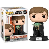 Funko POP! Figurine De Luke Skywalker Avec Grogu The Mandalorian Star Wars 9 Cm