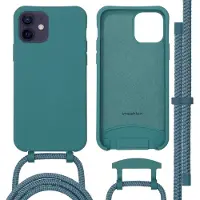 IMoshion Coque arrière Color avec cordon amovible et MagSafe pour Apple iPhone 12 (Pro) - Vert foncé