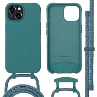 IMoshion Coque arrière Color avec cordon amovible et MagSafe Apple iPhone 15 - Vert foncé