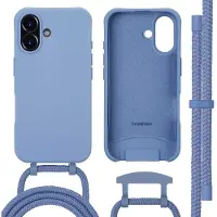IMoshion Coque arrière Color avec cordon amovible et MagSafe Apple iPhone 16 - Ash Blue