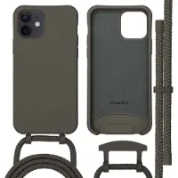 IMoshion Coque arrière Color avec cordon amovible et MagSafe Apple iPhone 12 (Pro) - Black Coffee