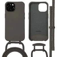 IMoshion Coque arrière Color avec cordon amovible et MagSafe Apple iPhone 15 - Black Coffee