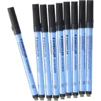 Staedtler Marqueur Correctable Lumocolor305 , largeur de pointe M, effaçable, noir, 10 pièces