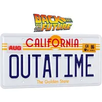 Doctor Collector Back To The Future Delorean Outatime License Plate Replica Figure Multicolore