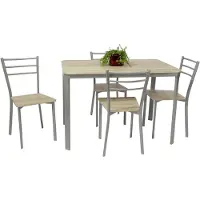 Poldimar Set de table Arena, 4 chaises -Reproduction chêne