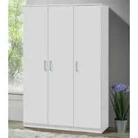 Poldimar Armoire à vêtements Darcis 120cm à 3 portes - blanc