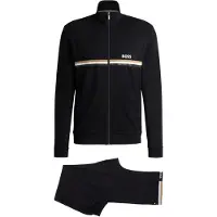 BOSS Ensemble de survêtement en coton stretch avec logo et bande emblématique