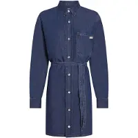 Calvin Klein Jeans Femmes, Robe, Robe chemise en jean Tencel pour femme, Bleu, (M)