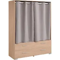 Parisot Armoire Eggo 152cm avec rideaux - brun