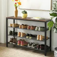 Vasagle Etagère à chaussures Brad 3 tablettes - brun rustique/noir