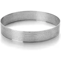 Lacor Cercle Moule Rond Perforé, Acier Inoxydable, Gris, 24 X 24 X 3,5 Cm