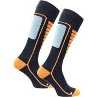 Norfolk Courchevel, chaussettes de ski, navy/orange