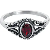 EtNox Bague Gothic de - Ruby - pour Femme - couleur argent - Taille S