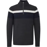FQ1924 Pull-over 'EDVIN' bleu marine / gris / rouge sang / blanc