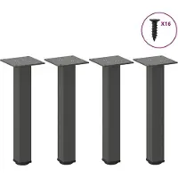 vidaXL Pieds de table basse 4 pcs. Anthracite 42-44 cm Acier