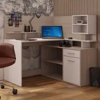 CBA Bureau d'angle Malicia | 121,5 x 116,2 x 119,6 cm | Blanc