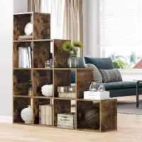 Vasagle Etagère de séparation Monica 10 niches - brun