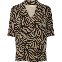 Fransa Chemisier 'FLORA' beige foncé / noir