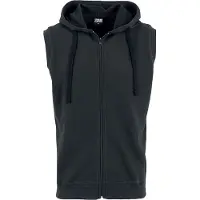 Urban Classics Sweat-shirt zippé à capuche de - Sleeveless Terry Zip Hoodie - S - 5XL - pour Homme - noir - Taille 5XL