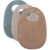 Jollein Lot De 3 Bavoirs Éponge Sea Green, Nougat Et Biscuit -
