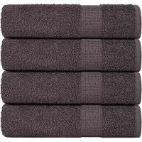 vidaXL Serviettes de douche 4 pcs anthracite 70x140 cm 100% coton