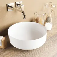 Mondiaz Coss Vasque à poser - 36x36x13cm - rond - à poser - Solid Surface - Talc M49900TalcTalc