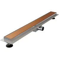 Brauer Caniveau de douche - 70x7.5cm - bride de plancher - grille carrelable réversible - acier inoxydable - cuivre brossé DR-MRF70GK
