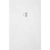 ZEZA Grade Receveur de douche- 90x90cm - antidérapant - antibactérien - en marbre minéral - carrée - finition mate blanche. 400000000000020021