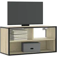 vidaXL Armoire TV Chêne Sonoma 80x31x39,5 cm Bois composite et métal