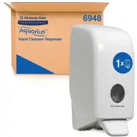 Kimberly-clark Distributeur de savon Aquarius Kimberly-Clark 6948, 1 l, pour savon liquide &amp; mousse, L 116 x P 114 x H 236 mm, plastique, blanc
