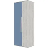 Trasman Armoire Bo0 avec tringle, poignée oblongue et 2 tablettes - pin/bleu
