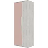 Trasman Armoire Bo0 avec 2 étagères, tringle à vêtements et poignée de porte oblongue - pin/rose foncé