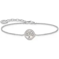 Thomas Sabo Armband mit Tree-of-Love-Anhänger und weisser Emaille Silber