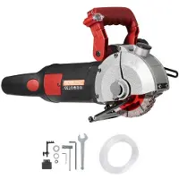 Vevor Découpeuse de Cannelure de Mur Rainure Profondeur 34 mm Machine de Découpe de Rainures Murales 4800 W 220 V Découpeuse Électrique de Cannelure de Chasseur Rainureuse Béton 5 pièces Lames