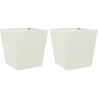 vidaXL Jardinières 2 pcs blanc 40x40x40 cm acier