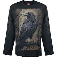Spiral T-shirt manches longues de - Raven Wise - M - XXL - pour Homme - noir - Taille M