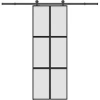 vidaXL Porte coulissante avec ferrure 76x205 cm verre trempé & aluminium